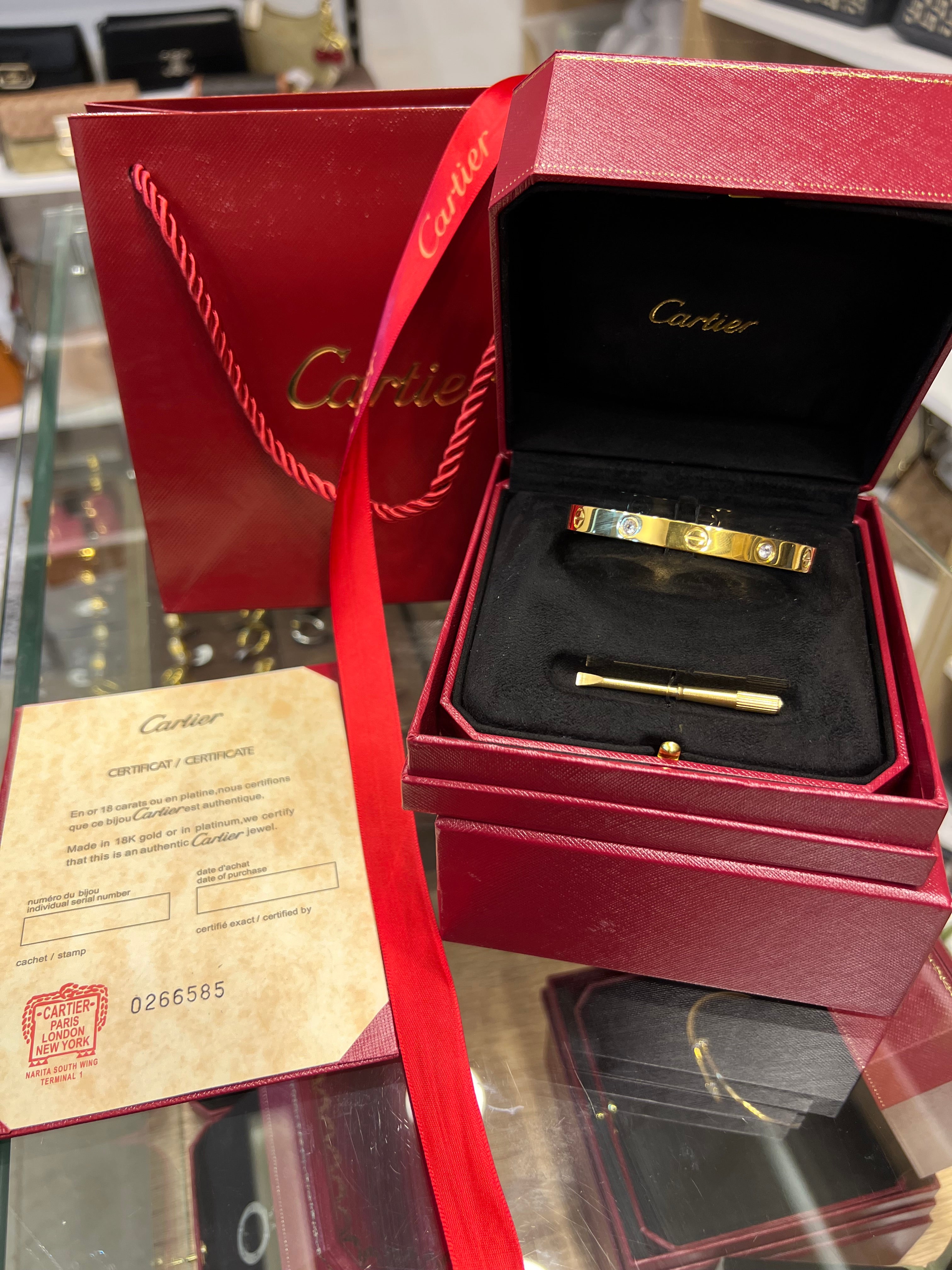 Cartier LOVE BRACELET, CLASSIC MODEL, 4 DIAMONDS