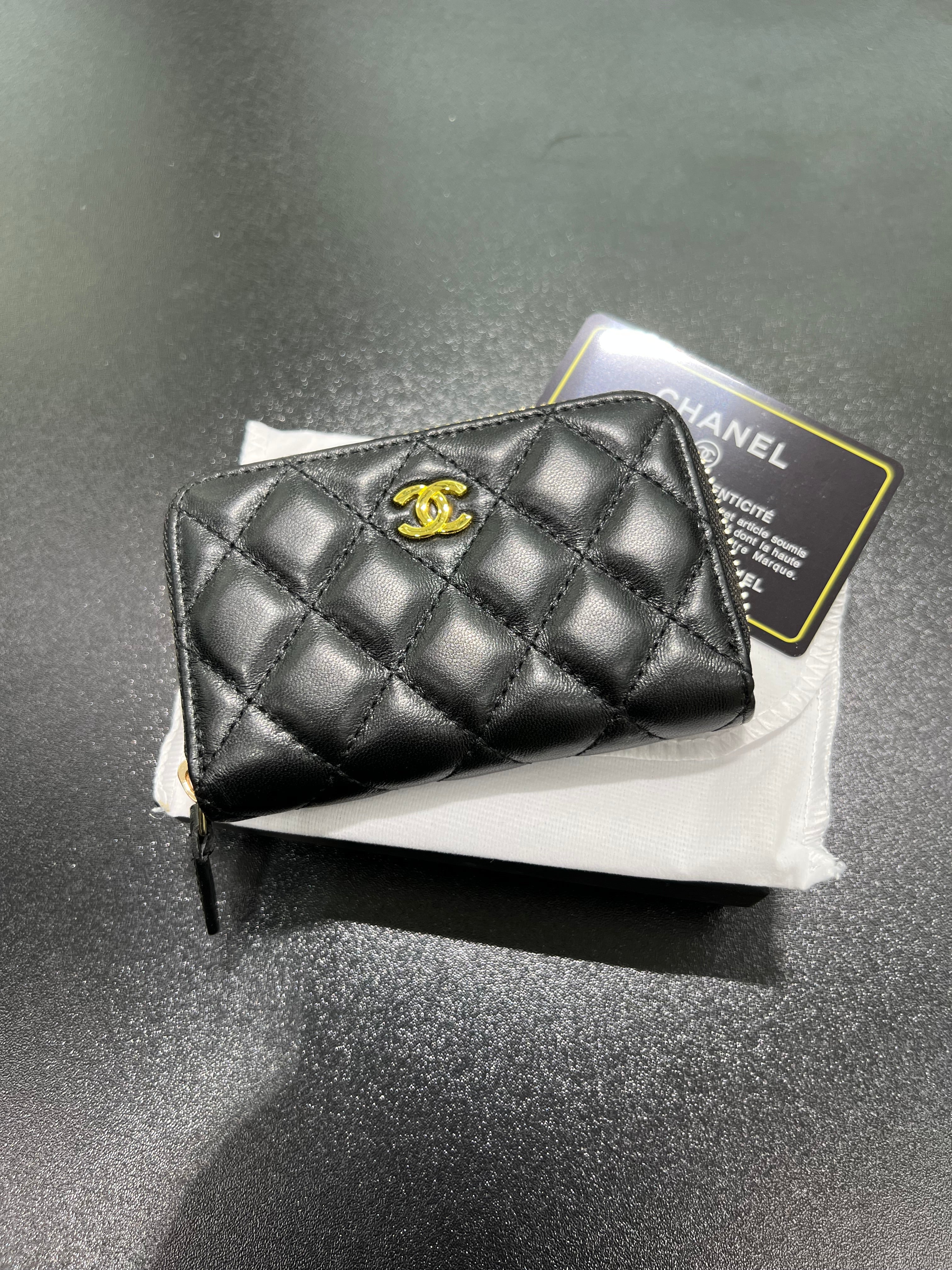 Chanel black leather wallet