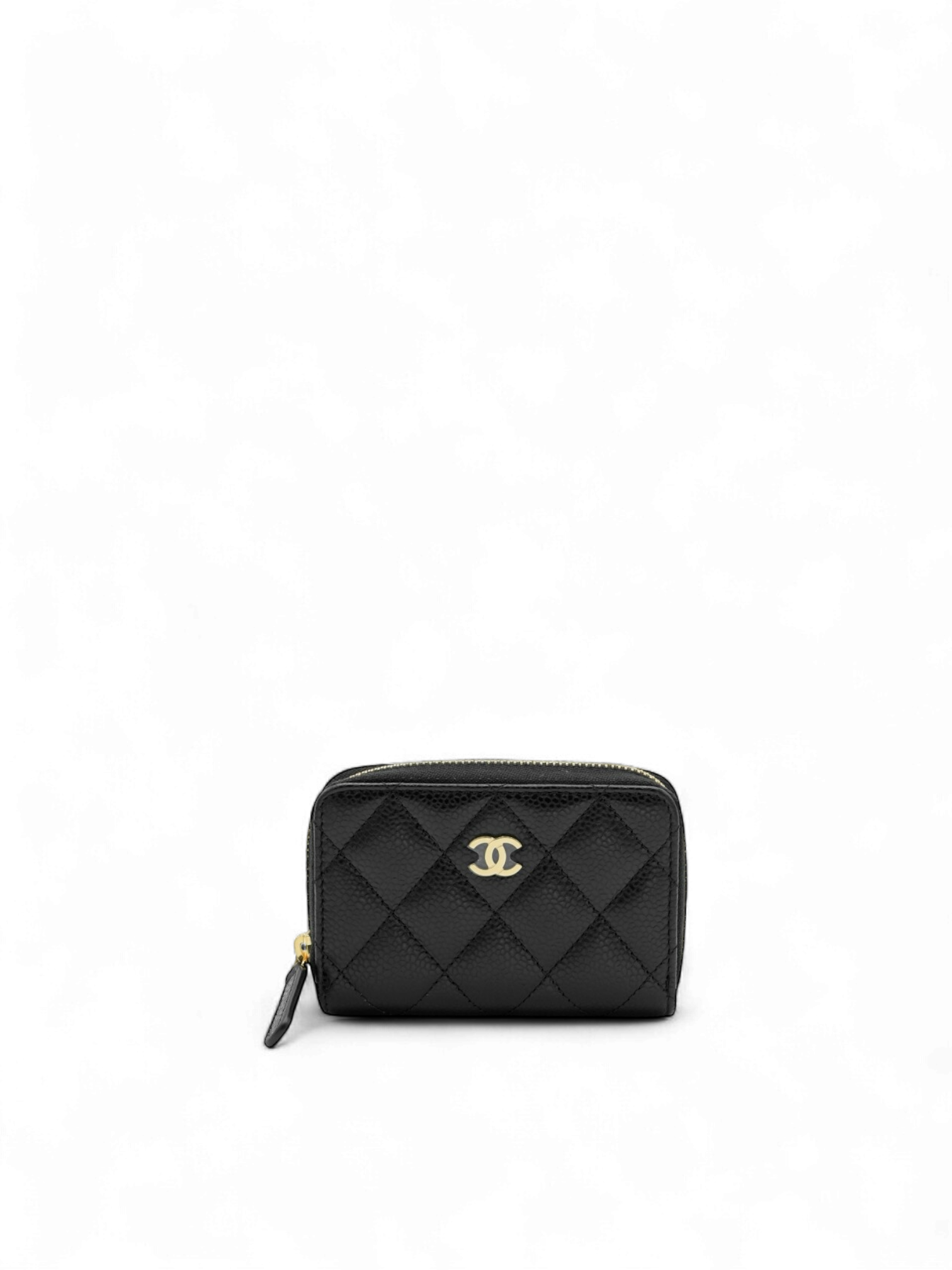 Chanel black leather wallet
