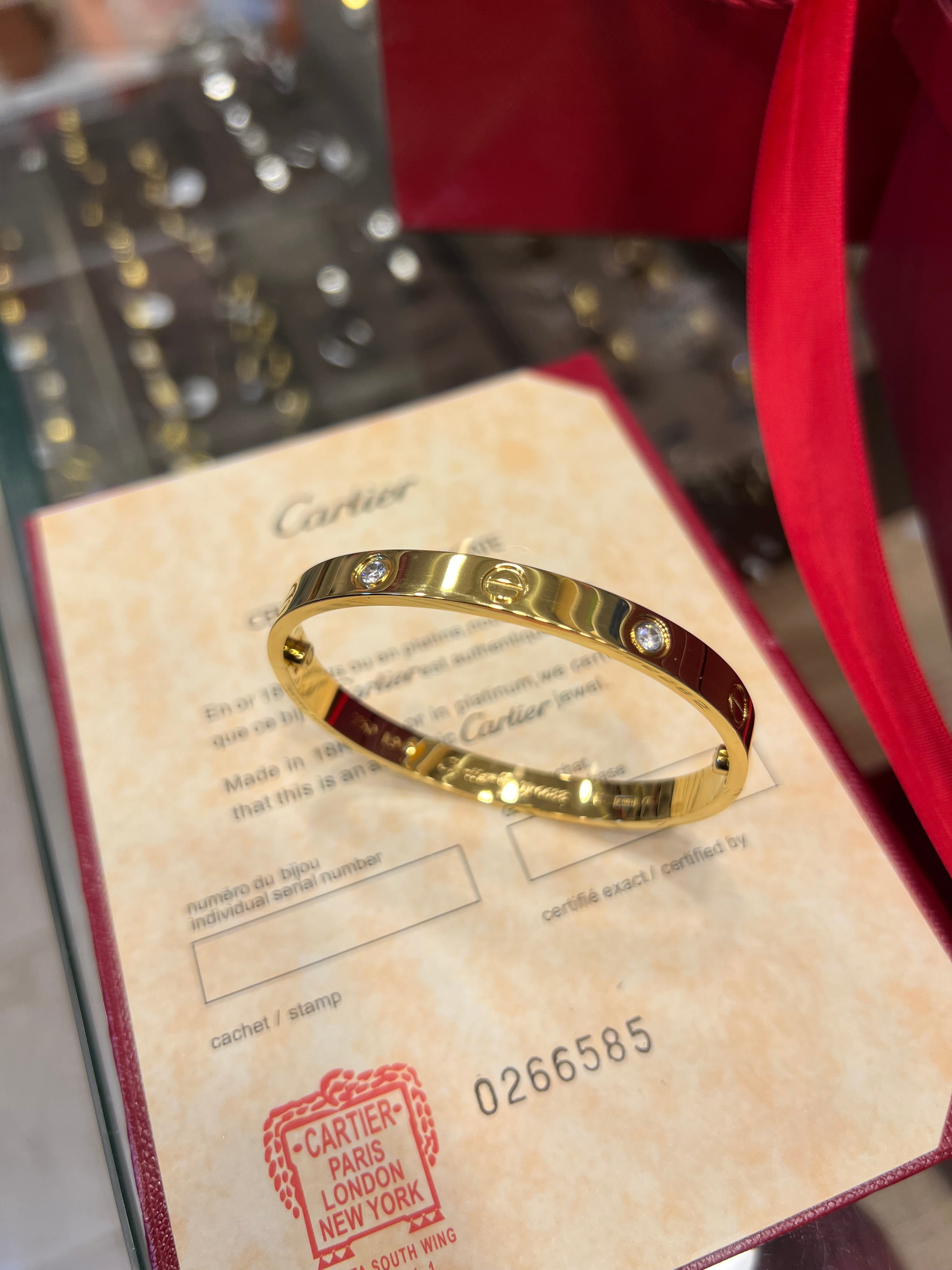 Cartier LOVE BRACELET, CLASSIC MODEL, 4 DIAMONDS