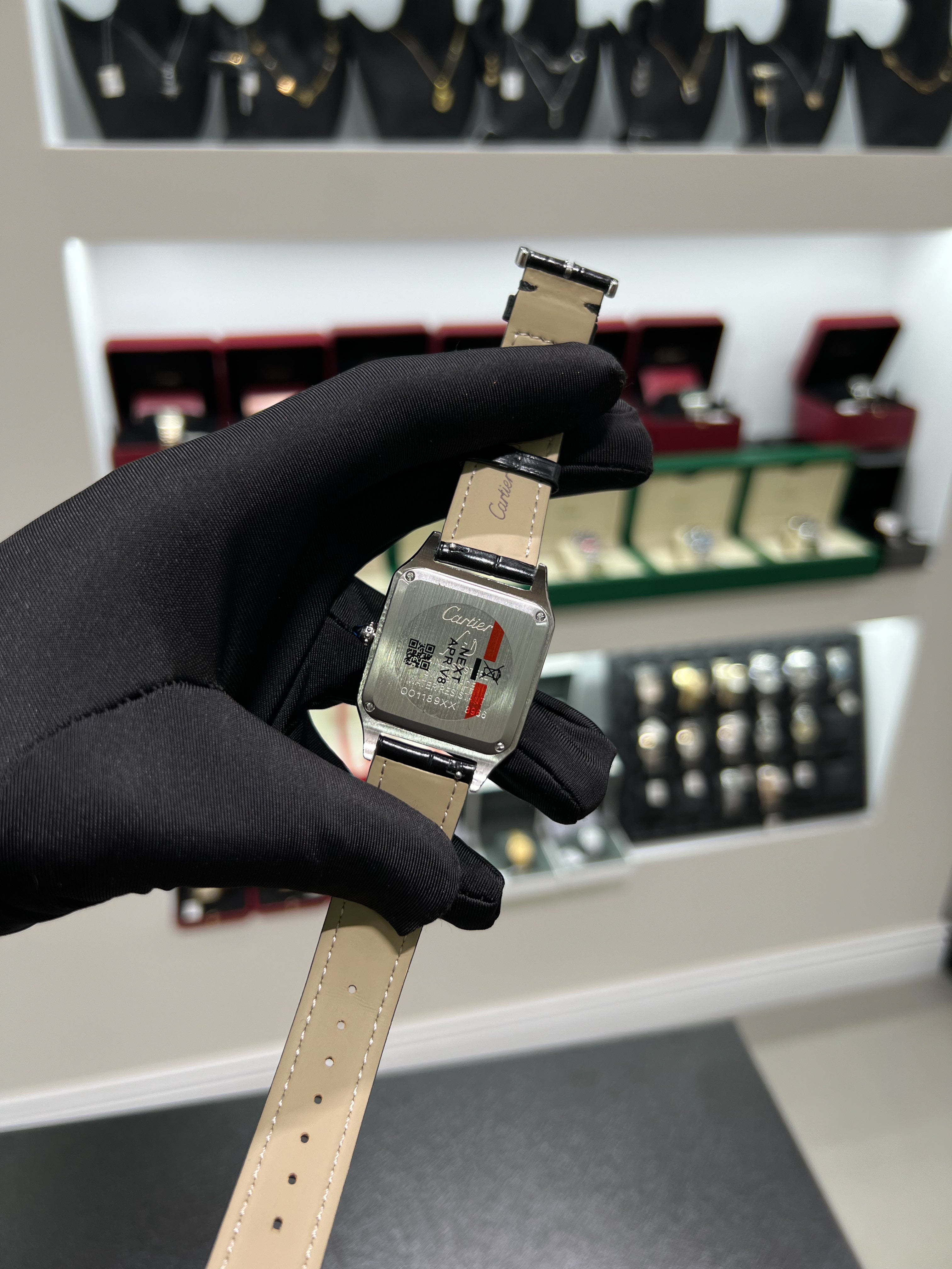 CARTIĖR SANTOS BLACK LEATHER