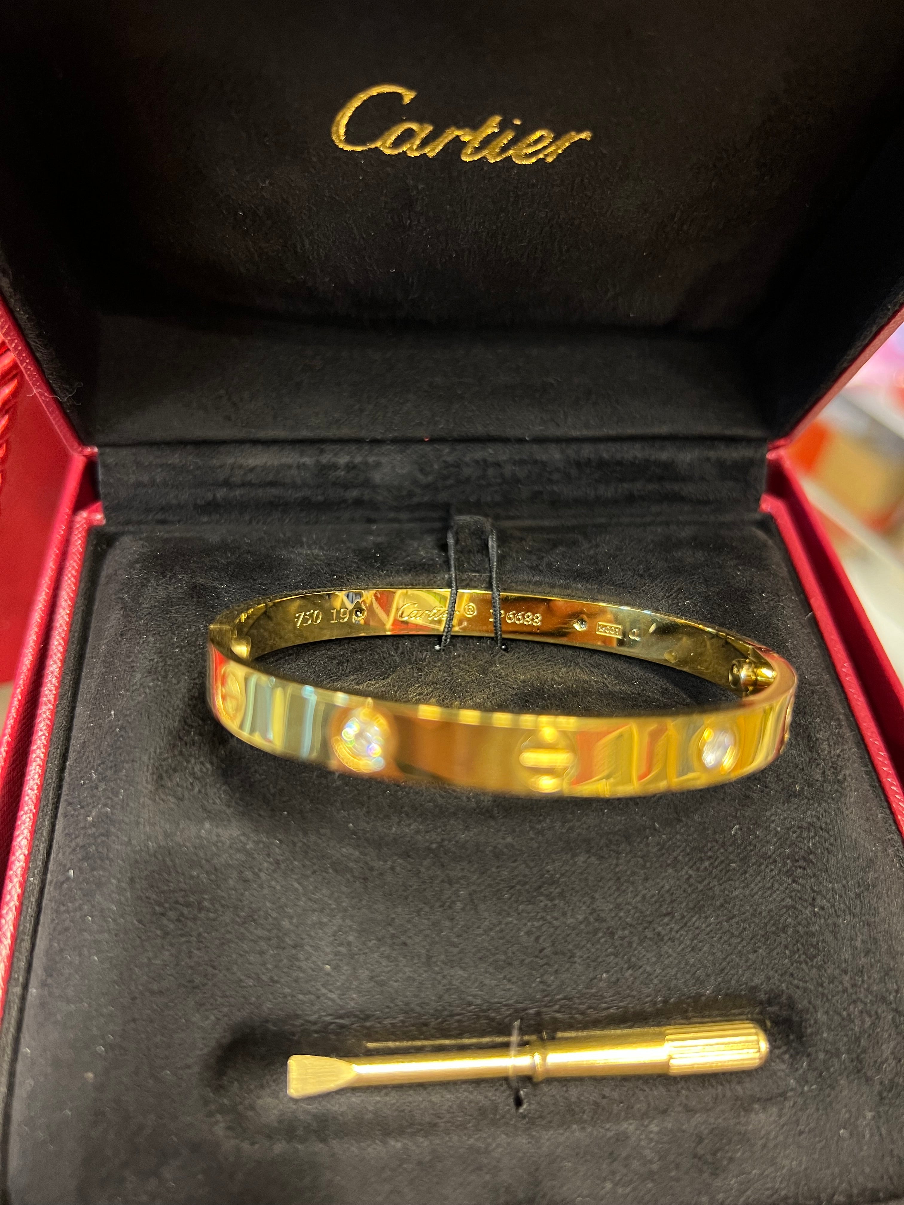 Cartier LOVE BRACELET, CLASSIC MODEL, 4 DIAMONDS
