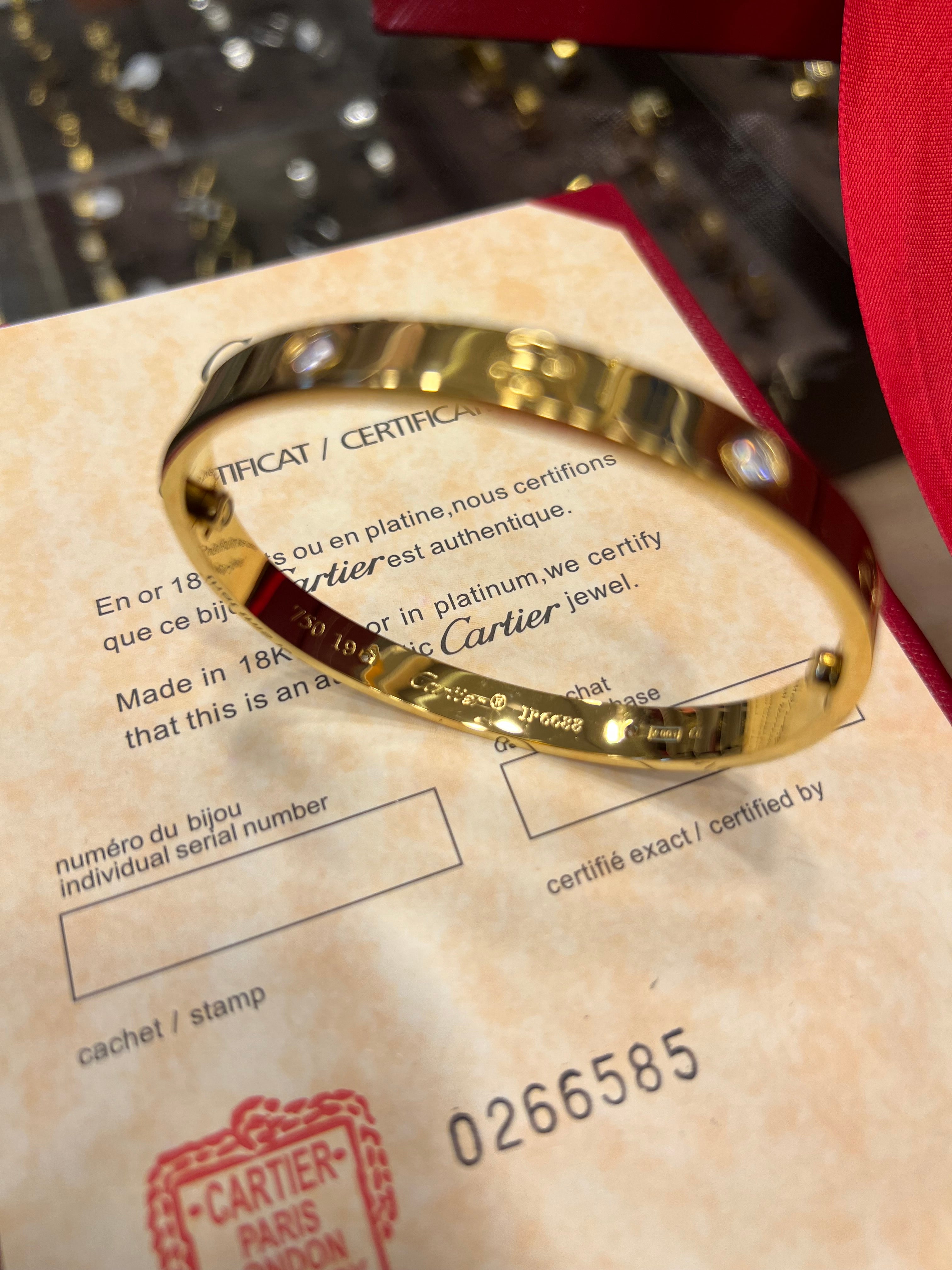 Cartier LOVE BRACELET, CLASSIC MODEL, 4 DIAMONDS