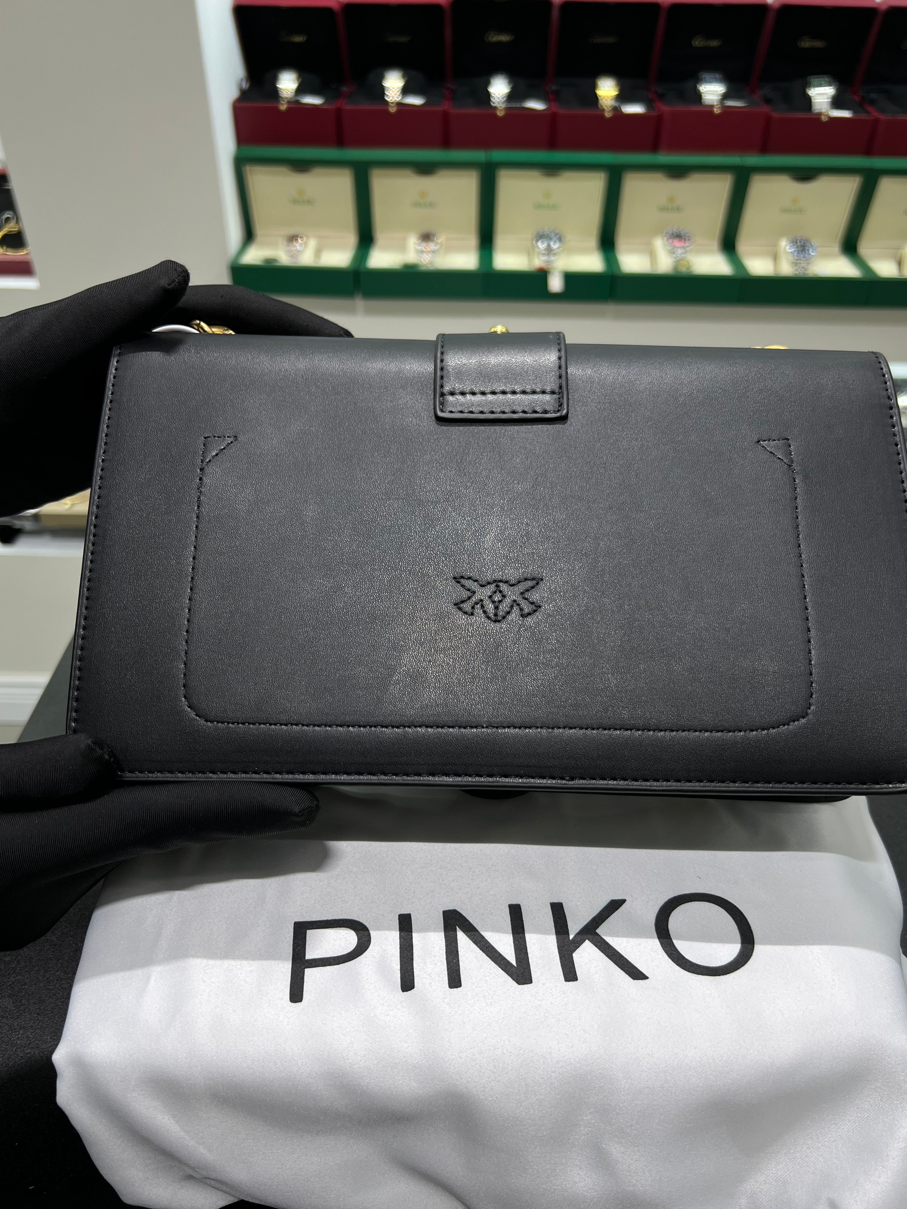 PINKŌ CLASSIC CALFSKIN SHOULDER STRAP