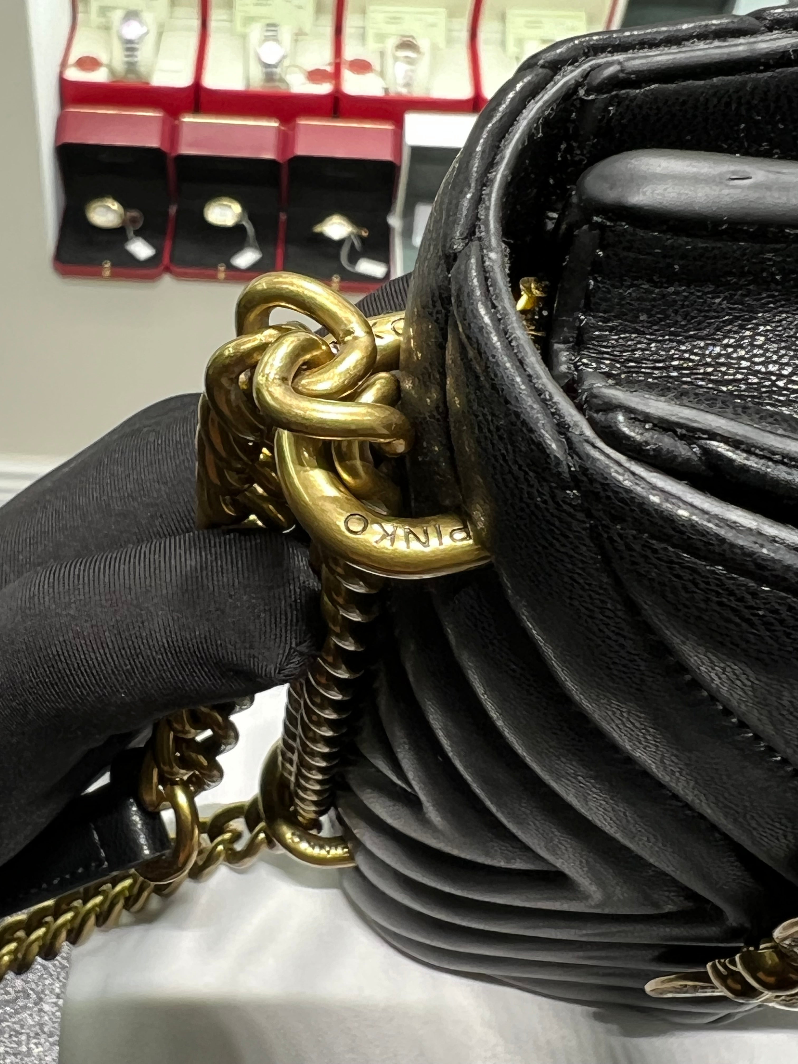 PINKŌ MINI LOVE BAG ONE CHEVRON