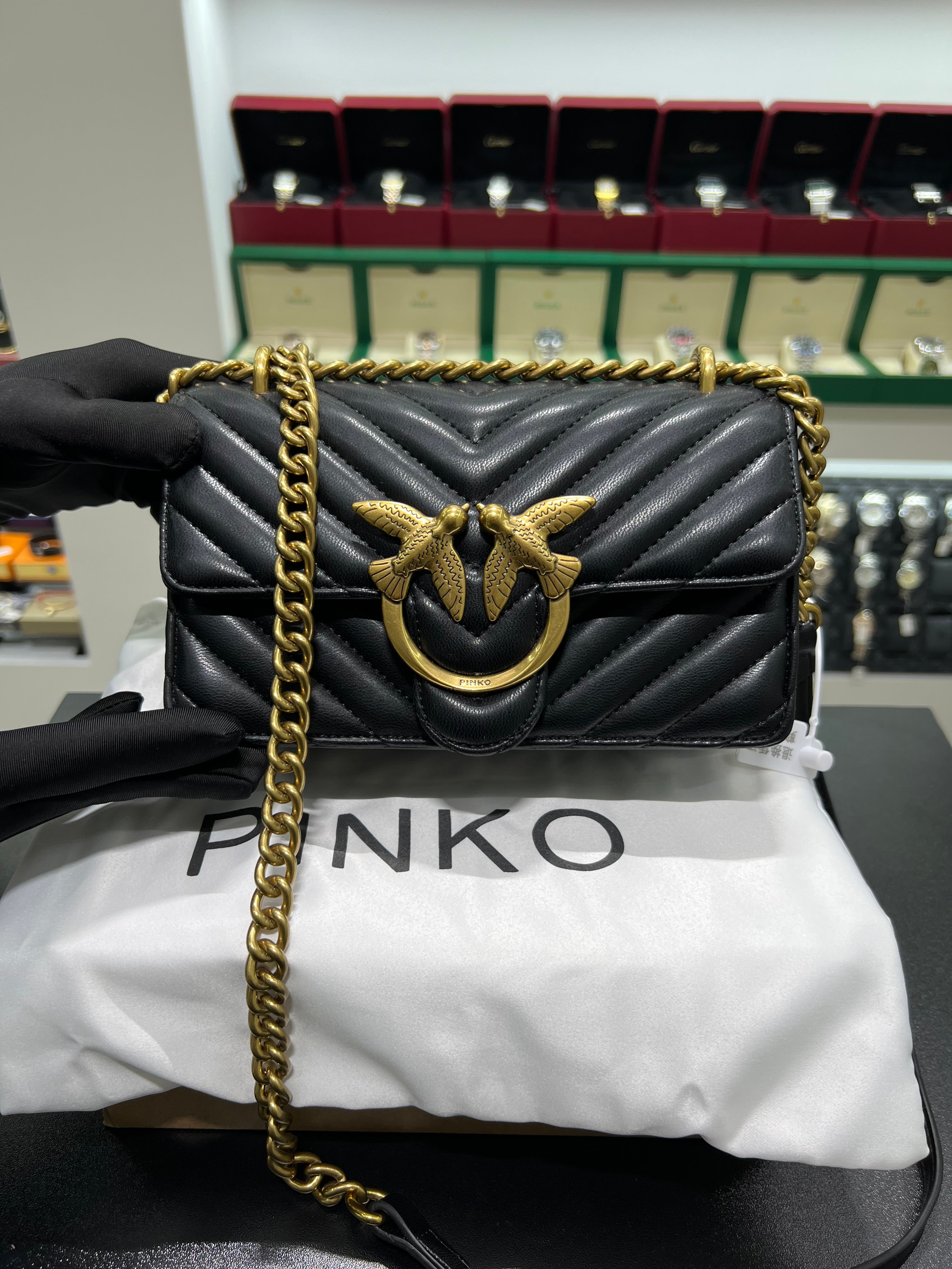 PINKŌ MINI LOVE BAG ONE CHEVRON