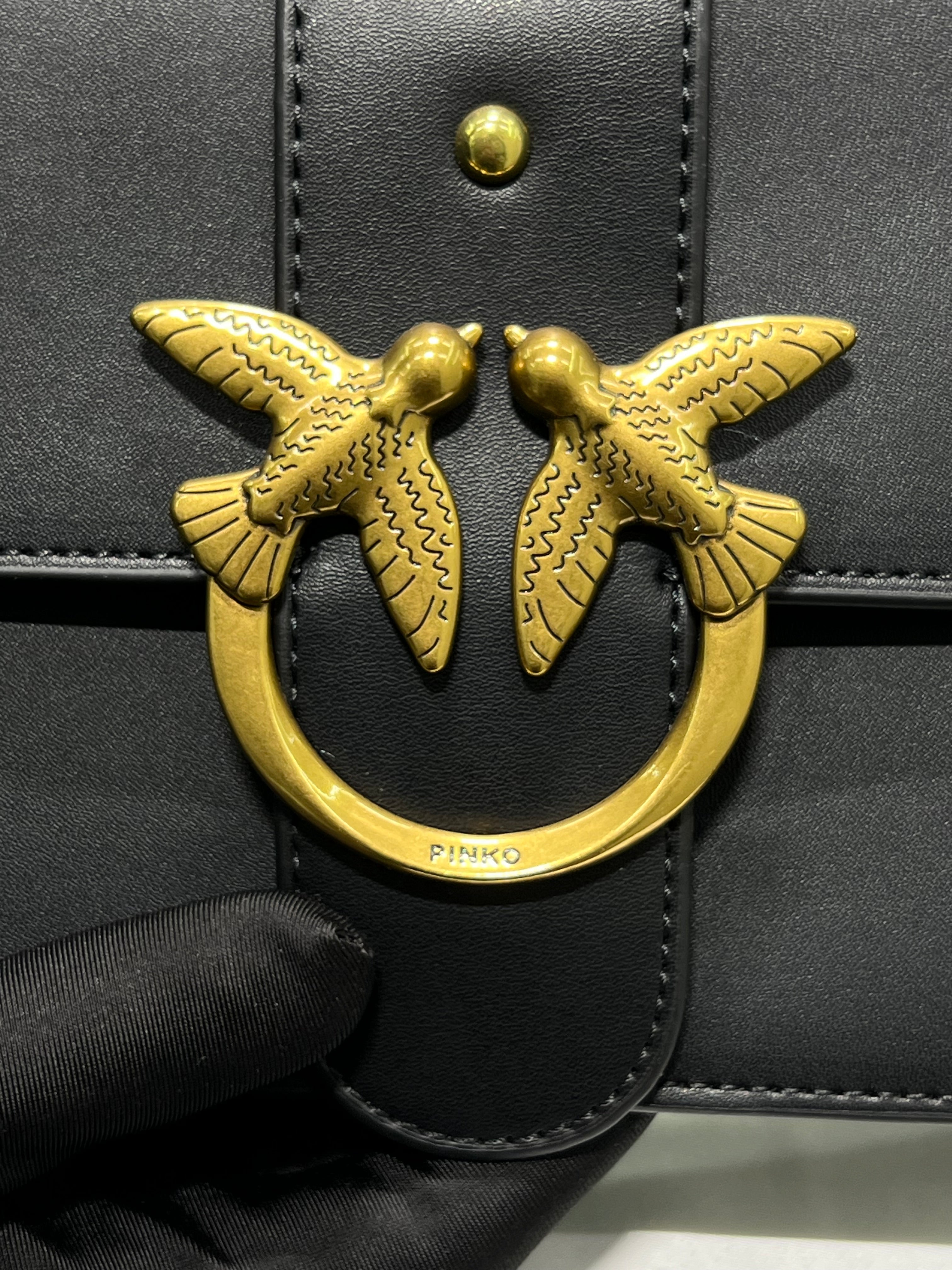 PINKŌ CLASSIC CALFSKIN SHOULDER STRAP