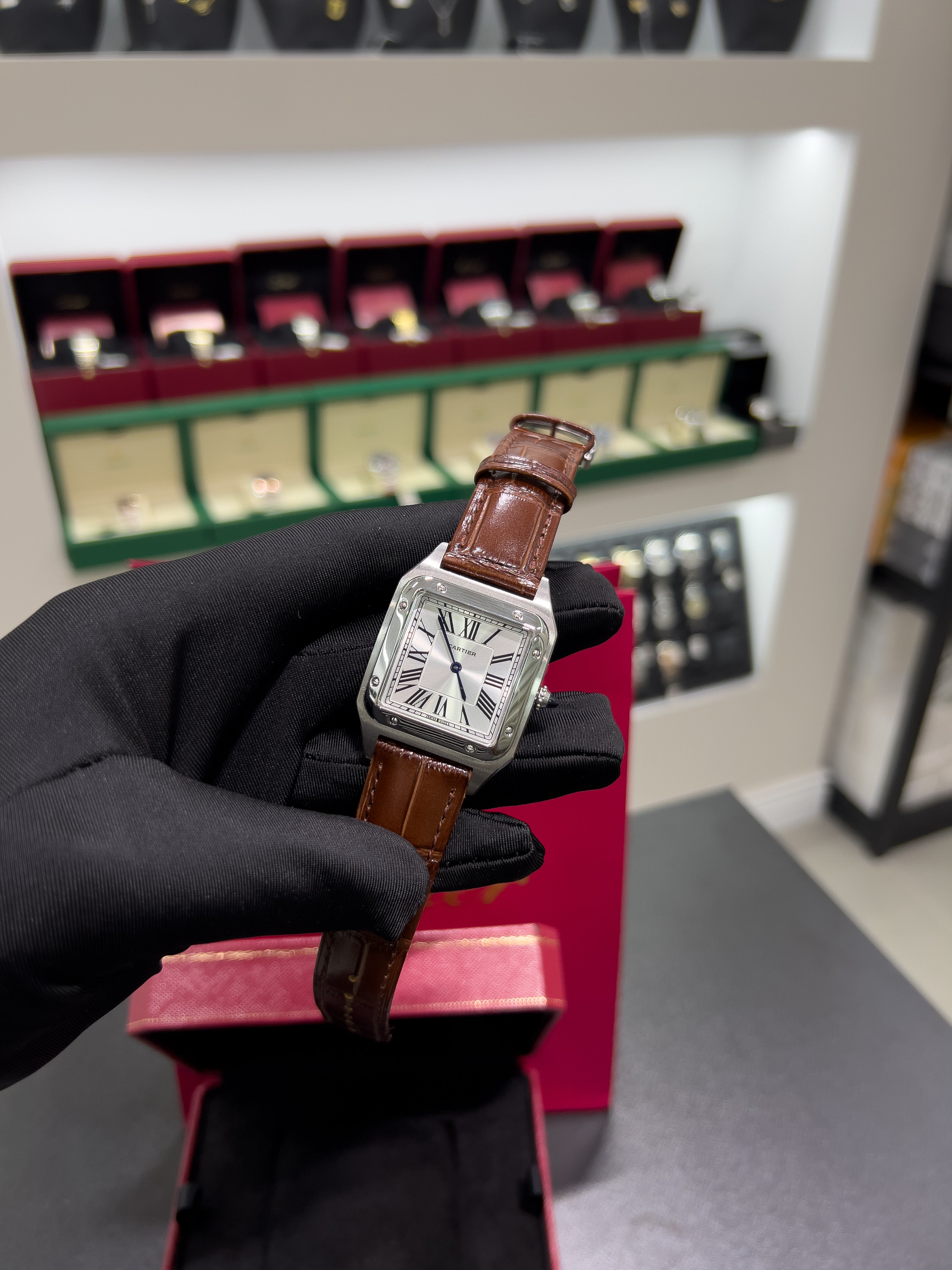 CARTIĖR SANTOS BROWN LEATHER