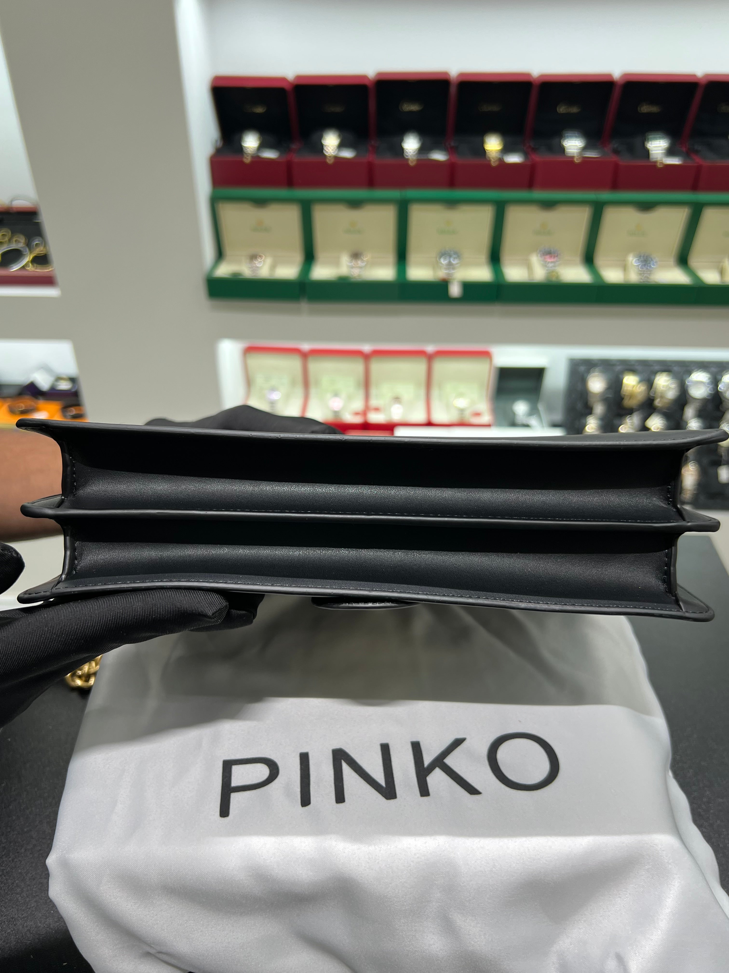 PINKŌ CLASSIC CALFSKIN SHOULDER STRAP